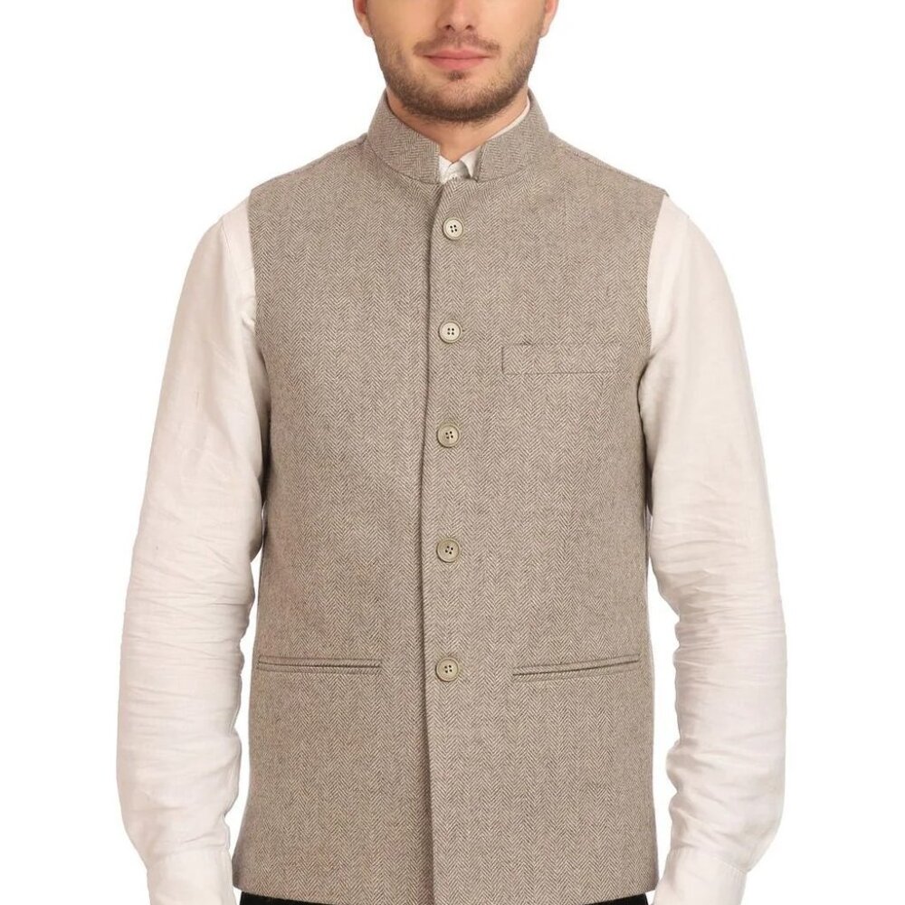 Tweed Grey Modi Nehru Jacket